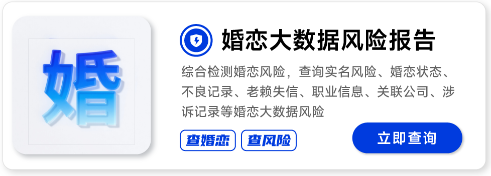 婚恋大数据风险报告查询